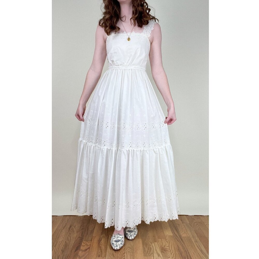 Vintage Union Made Wedding Dress Maxi Cottagecore Regency Boho Coastal 70s 1970s